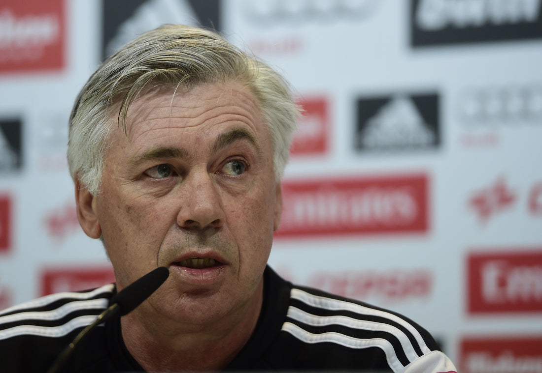 Carlo Ancelotti attends the press ahead of Sevilla